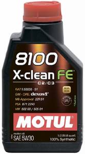 MOTUL 8100 X-CLEAN FE 5w30 C2/C3 SN/CF 1л. синтетика, масло моторное